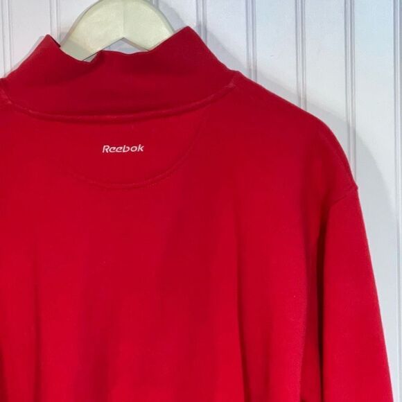 Reebok Houston Texas Sweatshirt Men XLarge Red Pullover 1/4 Zip Long Slv Fleece - Picture 13 of 13